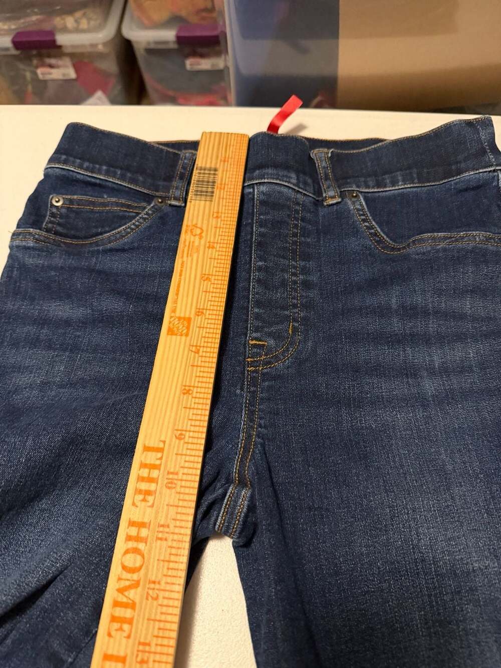 SPANX Flare Jeans Size Small Dark Wash Pull On Shaping - Picture 8 of 9